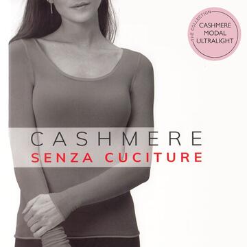 Maglia donna a manica lunga in cashmere ultralight Prisco Cash Dama - SITE_NAME_SEO