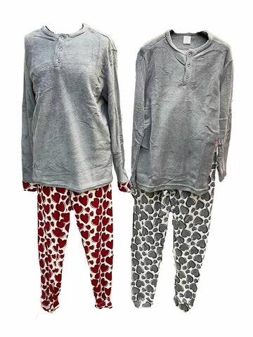 Pigiama donna pile coral leggero Sonia Viani art. Romina - SITE_NAME_SEO