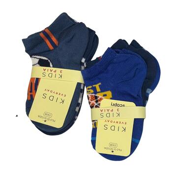 CALZINO FANTASMINO BAMBINO FILO DI SCOZIA SCOPRI TIPPETE - 3 PAIA  - SITE_NAME_SEO