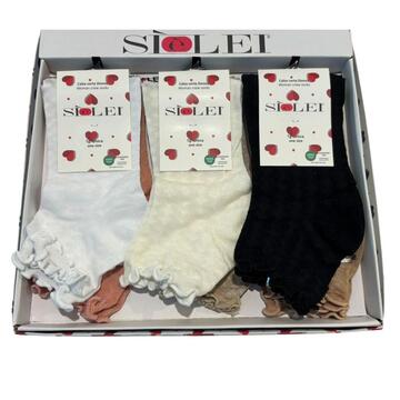 3 Paia Calze Corte Donna Prisco In Pura Lana – Senza Elastico – Sanitarie Art 0615D (Nero/Bianco/Noce)
