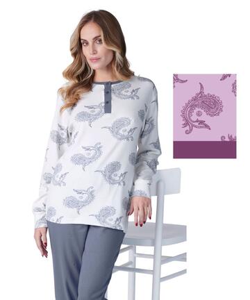 Pigiama donna in jersey di cotone caldo Karelpiu' SK9041 - SITE_NAME_SEO