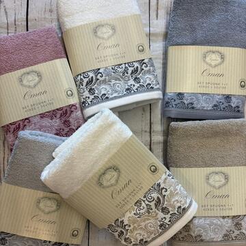 SET 2 ASCIUGAMANI IN COTONE SOPHIE MAISON OMAN - SITE_NAME_SEO