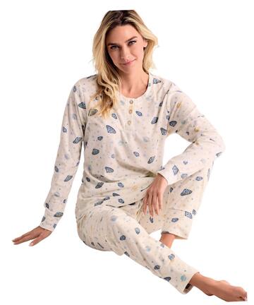Infiore Space Trip SPC652844 Warmer Korallen-Mikrofleece-Pyjama für Damen - SITE_NAME_SEO