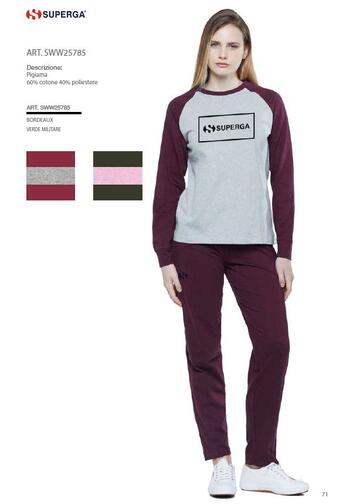 Superga SW25785 warmer Damen-Schlafanzug aus Baumwolljersey - SITE_NAME_SEO