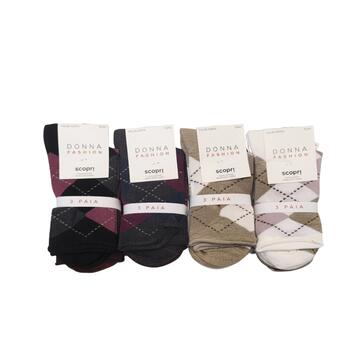 Calza corta donna in caldo cotone elasticizzato fantasia Scopri Claudine (tri-pack) - SITE_NAME_SEO