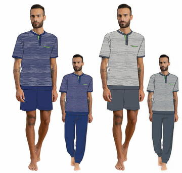Pigiama uomo 3 PEZZI in jersey di cotone Irge TU27 - SITE_NAME_SEO