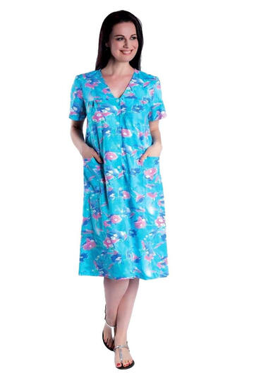 FLORA V138 KURZARMKLEID AUS BAUMWOLLJERSEY FÜR DAMEN - SITE_NAME_SEO