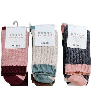 Women's short socks in warm textured cotton Discover Prisco Virginia - SITE_NAME_SEO