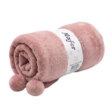Coperta in pile neonato con pompon Mafer WDD23 - SITE_NAME_SEO