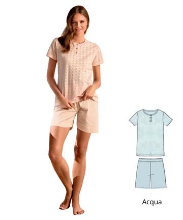 Pigiama donna a manica corta in jersey di cotone Infiore Young YNG654140 - SITE_NAME_SEO