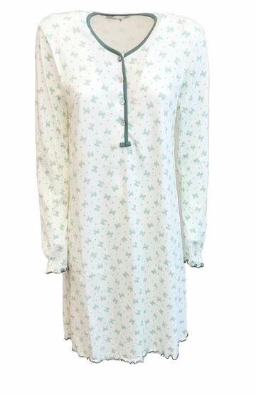 Camicia da notte donna manica lunga in cotone Fiorenza Amadori Zaffiro - SITE_NAME_SEO