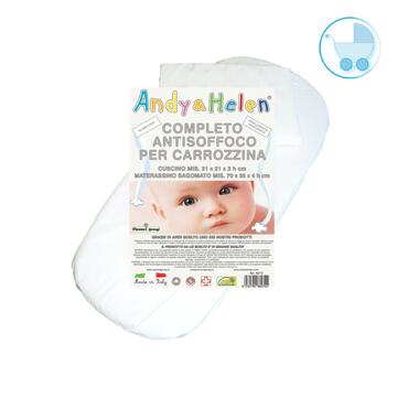 COMPLETO ANTISOFFOCO PER CARROZZINA/CULLA (MATERASSO+CUSCINO) ANDY&HELEN A013 - SITE_NAME_SEO