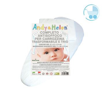 COMPLETO ANTISOFFOCO PER CARROZZINA TRASFORMABILE E TRIO (MATERASSO+CUSCINO) ANDY&HELEN A014 - SITE_NAME_SEO