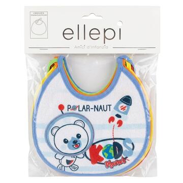 ROUND BABY BIB IN PLASTIC BACK TERRY CLOTH WITH LACES AD9558 ELLEPI - SITE_NAME_SEO