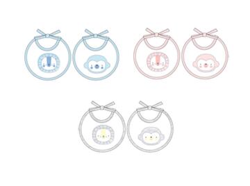 SET OF BIBS FOR NEWBORNS WITH LACES 15X15 AD9813 ELLEPI - SITE_NAME_SEO