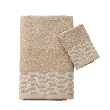 SET 1+1 ASCIUGAMANI BIANCALUNA JACQUARD - SITE_NAME_SEO