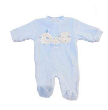 NEWBORN ONE-PIECE ONEsie IN CHENILLE WITH ELLEPI FOOT BQ3337 MA - SITE_NAME_SEO