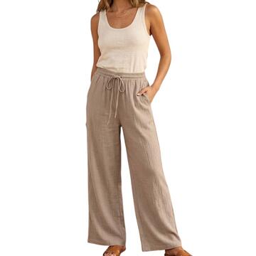 PANTALONE DONNA A PALAZZO IN VISCOSA FLORA FL5024 - SITE_NAME_SEO