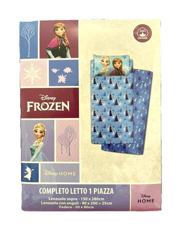 COMPLETO LETTO BAMBINA COTONE DISNEY FROZEN 1 PIAZZA - SITE_NAME_SEO