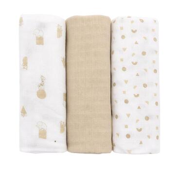 MUSLIN GAUZE SQUARES FOR NEWBORNS AND CHILDREN SET OF 3 ELLEPI IX4017 - SITE_NAME_SEO