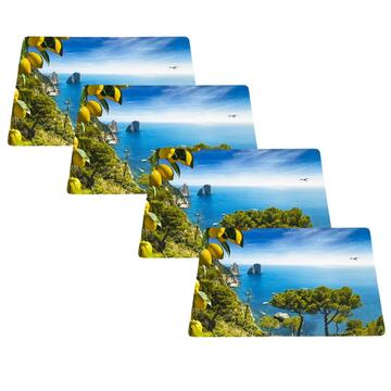 SET 4 PEZZI TOVAGLIETTA STAMPA AMERICANO SEASIDE - SITE_NAME_SEO