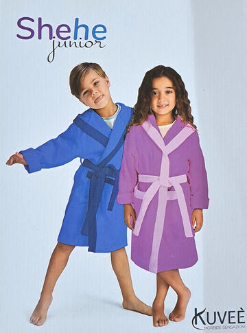 CHILDREN'S TERRYING BATHROBE KUVEE' JUNIOR SHE/HE - SITE_NAME_SEO