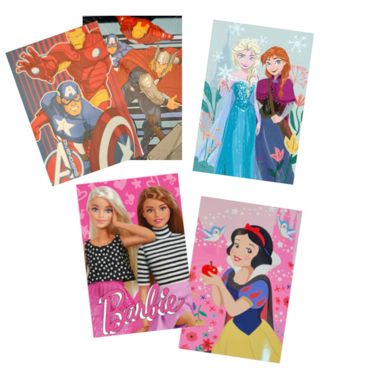 PLAID COPERTA IN PILE PERSONAGGI CARTONI AVENGERS, FROZEN, BARBIE, BIANCANEVE Cartoni Animati