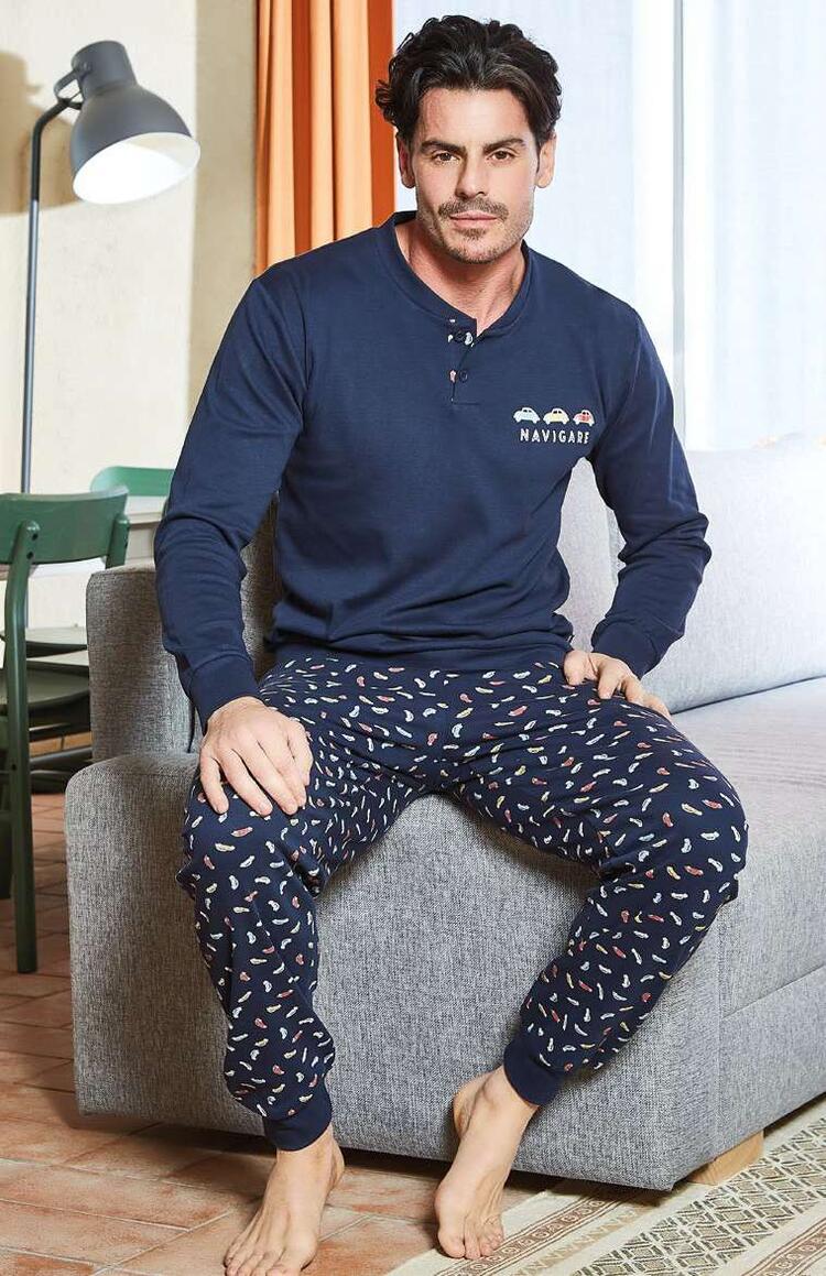 Men's pajamas in warm cotton jersey Navigare 141753 Navigare