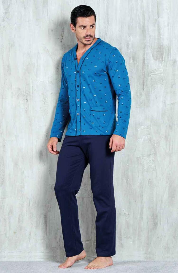 Pigiama uomo aperto in jersey di cotone Navigare 141817 Navigare