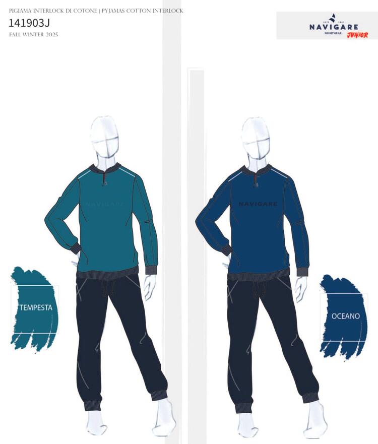 Pigiama da ragazzo in caldo cotone Navigare 141903J Navigare Home