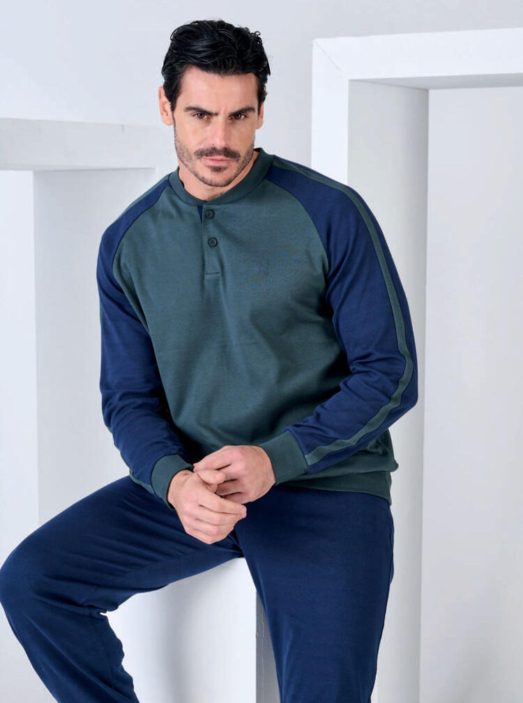 Pigiama uomo calibrato in jersey di cotone caldo Navigare 141910C Navigare Home