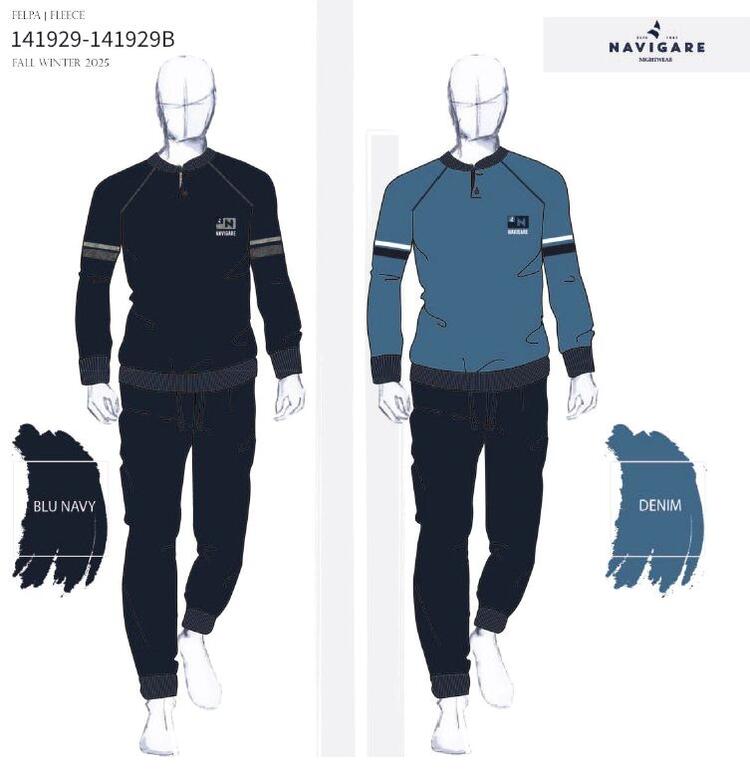 Pigiama tuta uomo in cotone felpato Navigare 141929 Navigare Home
