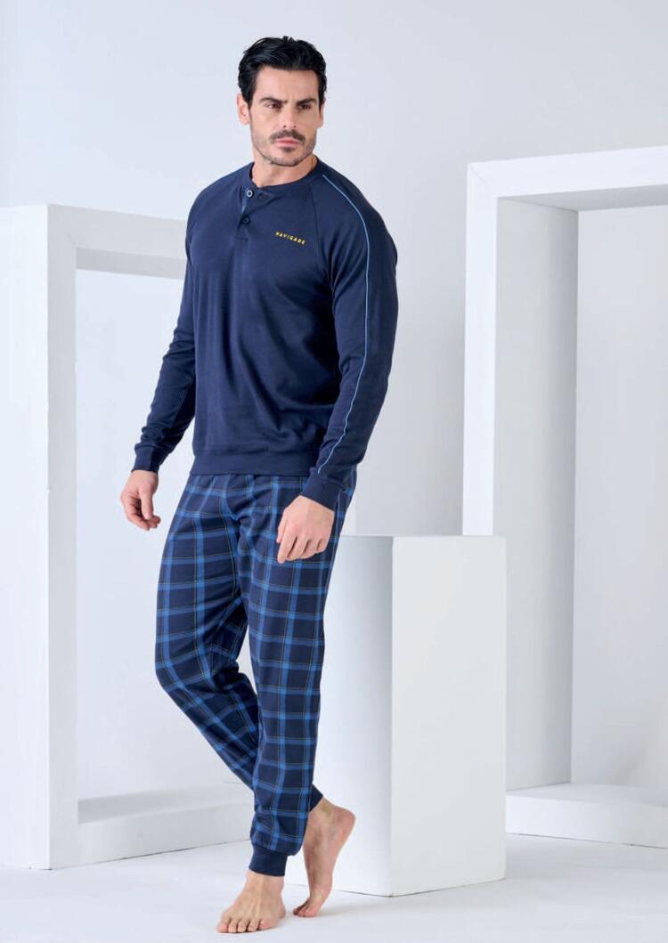 Pigiama uomo in jersey di cotone caldo Navigare 141945 Navigare Home