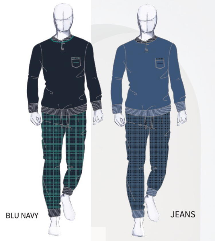 Pigiama uomo in jersey di cotone a manica lunga Navigare 141974 Navigare Home