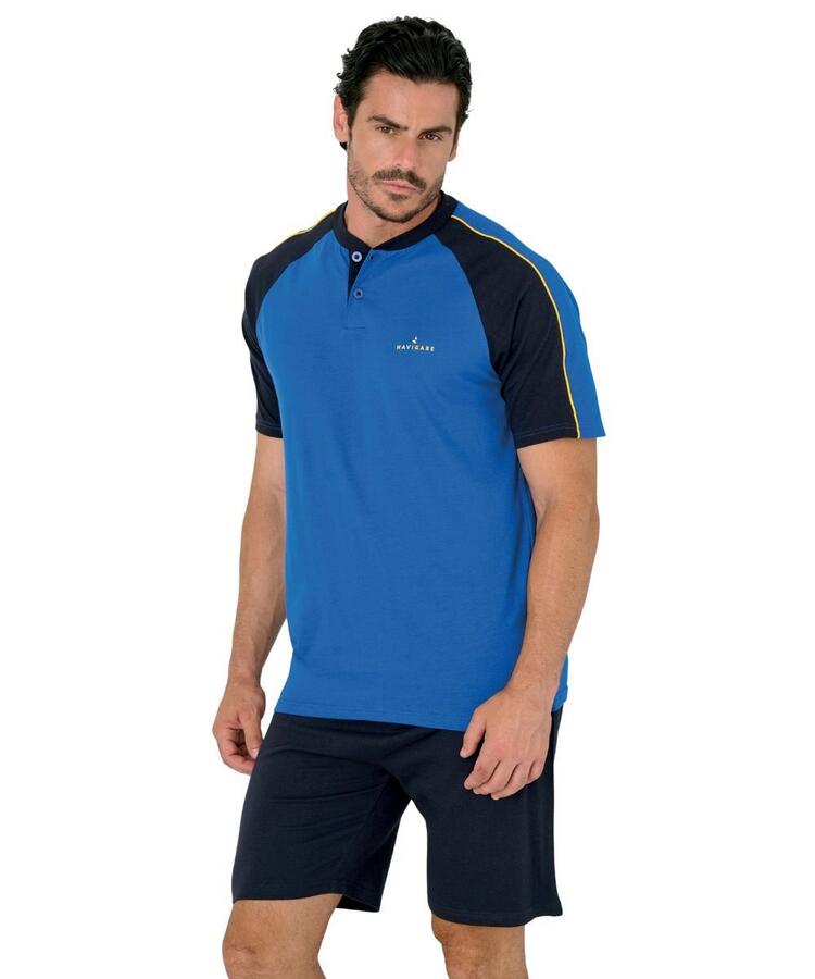 Pigiama Corto Uomo Navigare In Jersey Di Cotone – Manica Corta E Pantalone – Taglia XXL