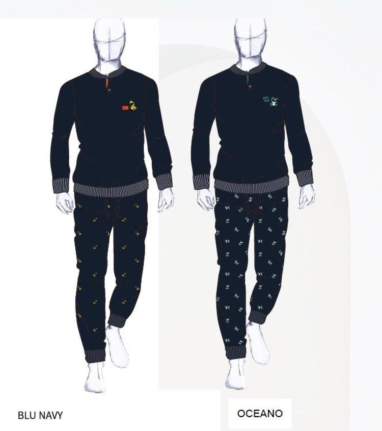 Pigiama uomo in jersey di cotone a manica lunga Navigare 142005 Navigare Home