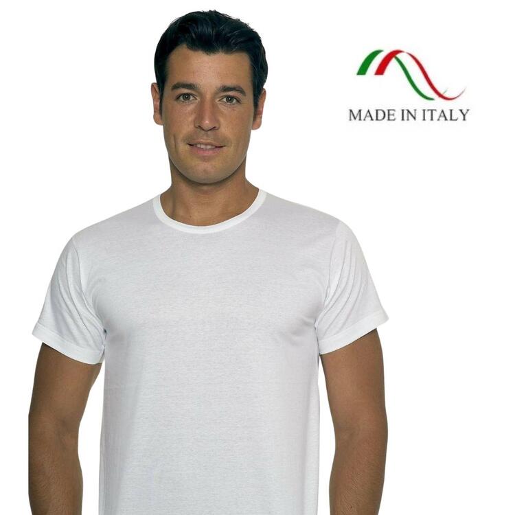 T-shirt uomo in cotone mercerizzato girocollo Leable 1421 Tg.8/9 Bianco Leable