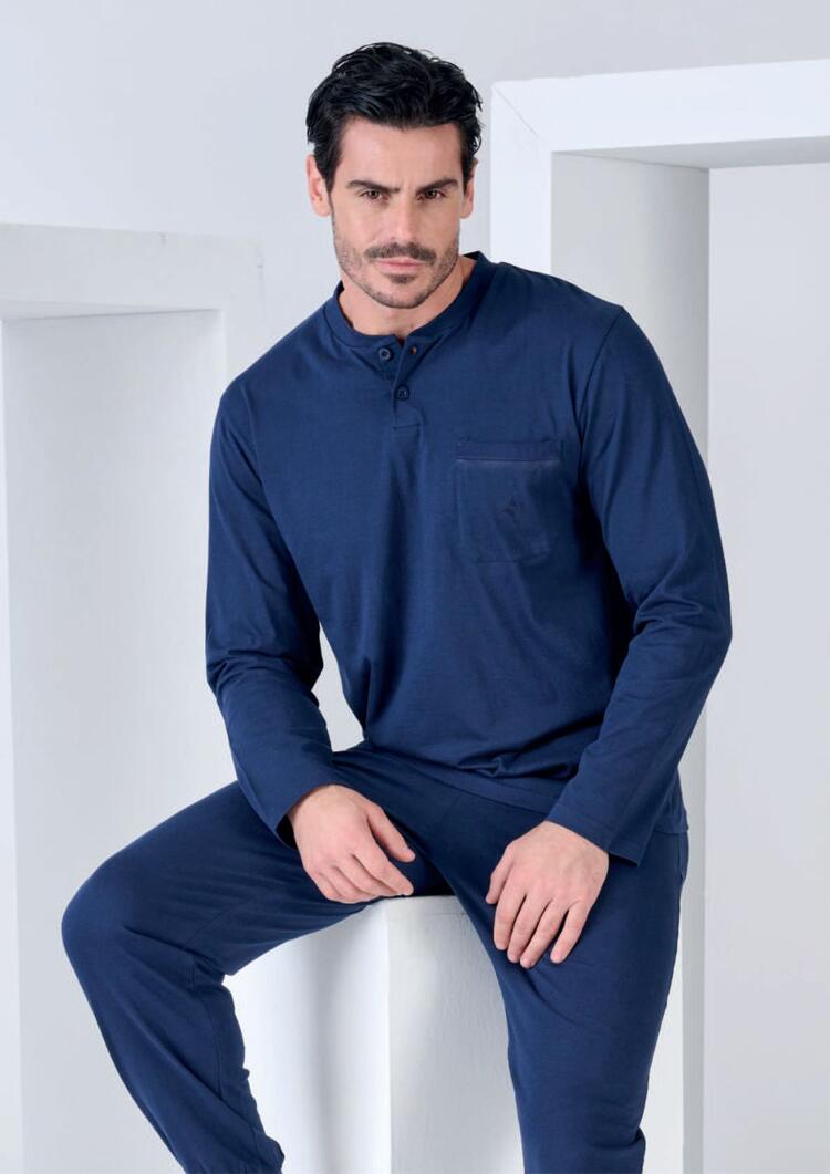 Pigiama uomo in jersey di cotone caldo Navigare 14258 Navigare Home