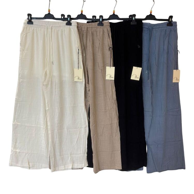 PANTALONE DONNA A PALAZZO IN VISCOSA FLORA FL5024 FLORA