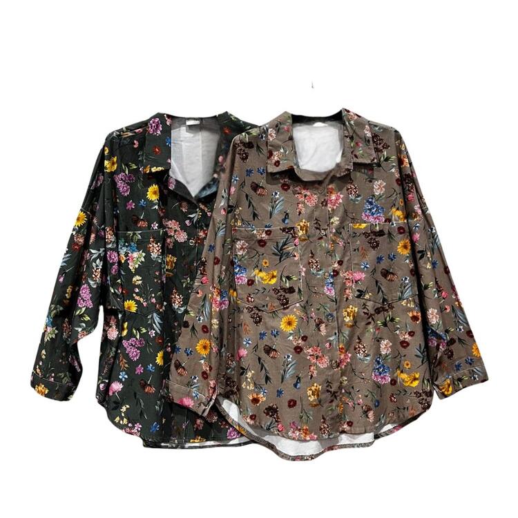 CAMICIA DONNA FANTASIA A FLOREALE FLORA 258035 FLORA