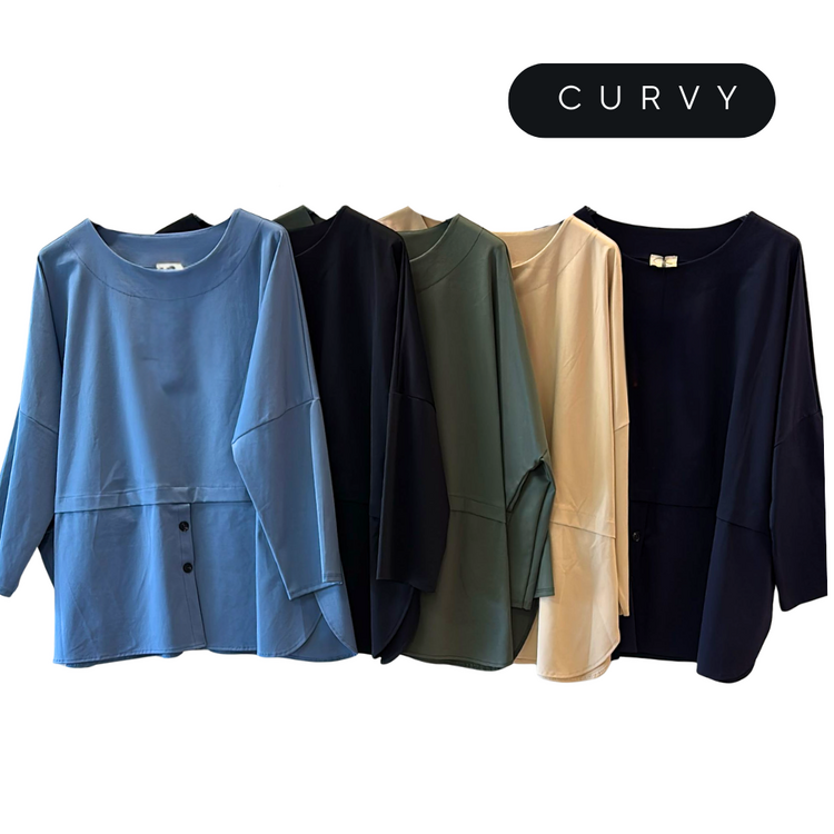 BLUSA DONNA OVER PUNTO MILANO FLORA CURVY 1833 FLORA