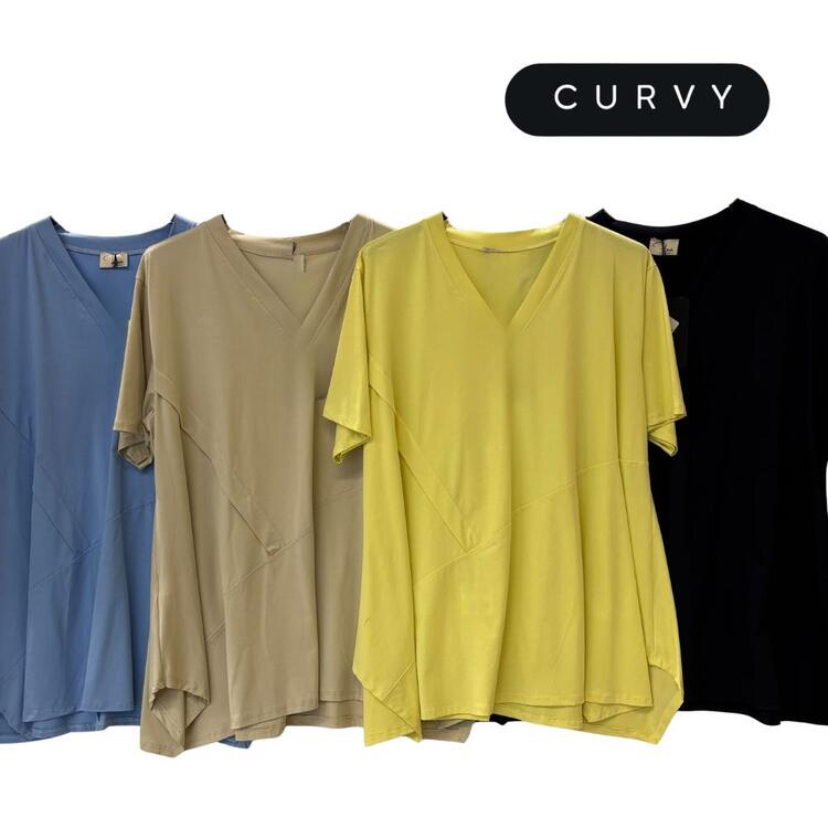 MAGLIA OVER DONNA MEZZA MANICA SCOLLO A V FLORA CURVY 1863 FLORA