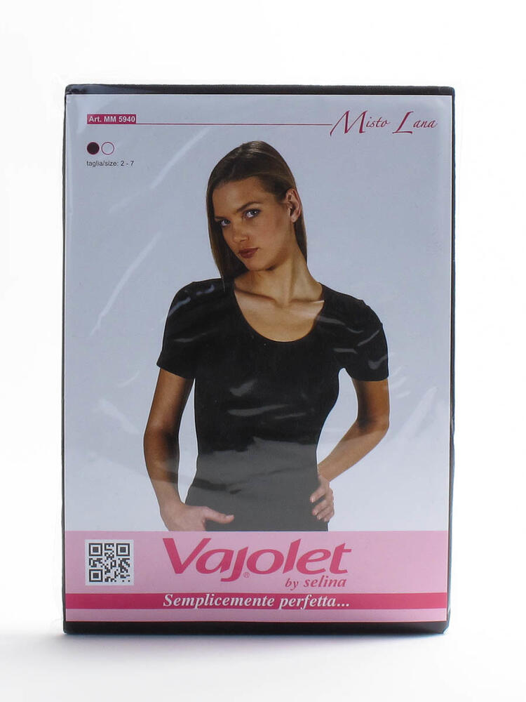 T-shirt donna in misto lana con profili in raso Vajolet 5940 Vajolet