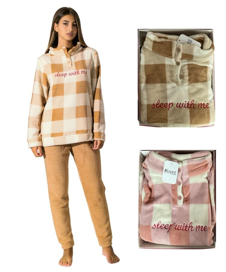 Kuvee' 21501 Women's Warm Coral Fleece Pajamas KUVEE' HOME