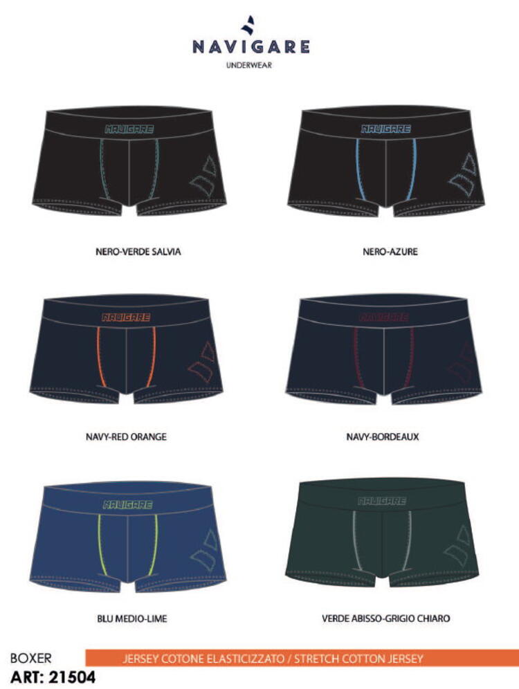 Boxer uomo in cotone elasticizzato Navigare 21504 Navigare