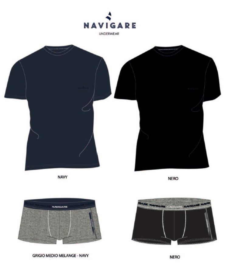 Completo uomo con t-shirt e boxer Navigare 21562 Navigare