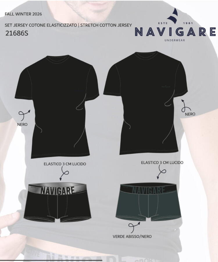 Completo uomo con t-shirt e slip Navigare 21631 Navigare