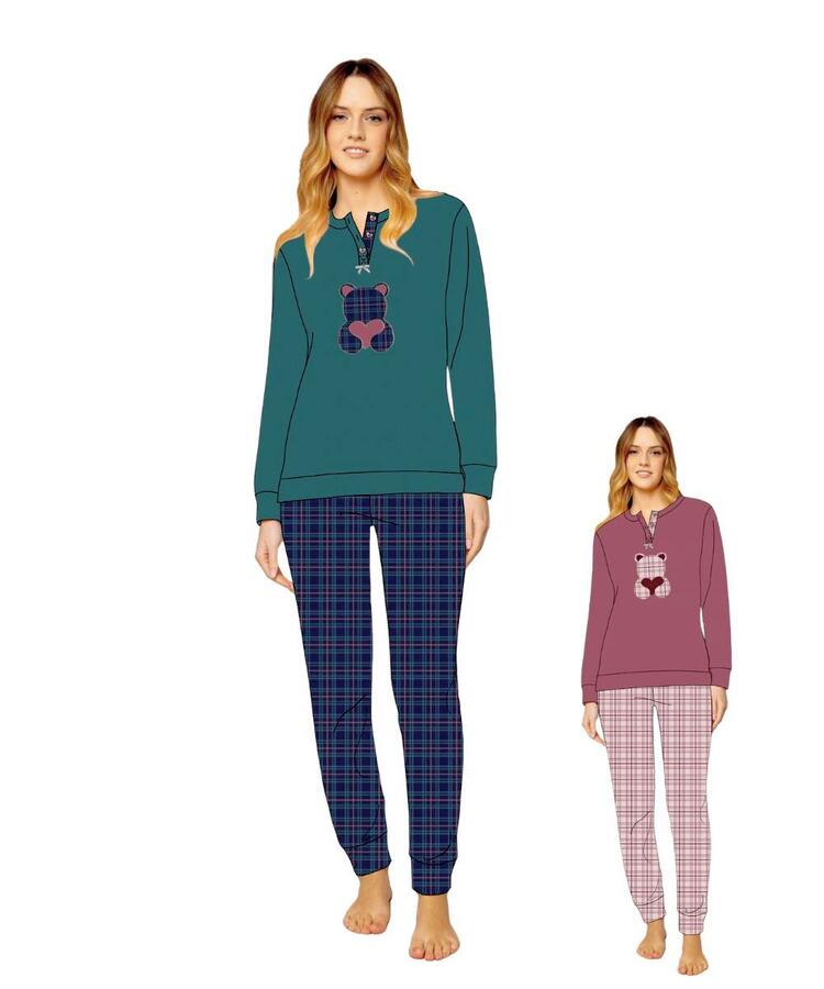 Pigiama donna in jersey di cotone caldo Irge MII2413 Irge