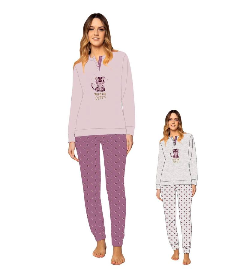 Pigiama donna in jersey di cotone caldo Irge MII2419 Irge