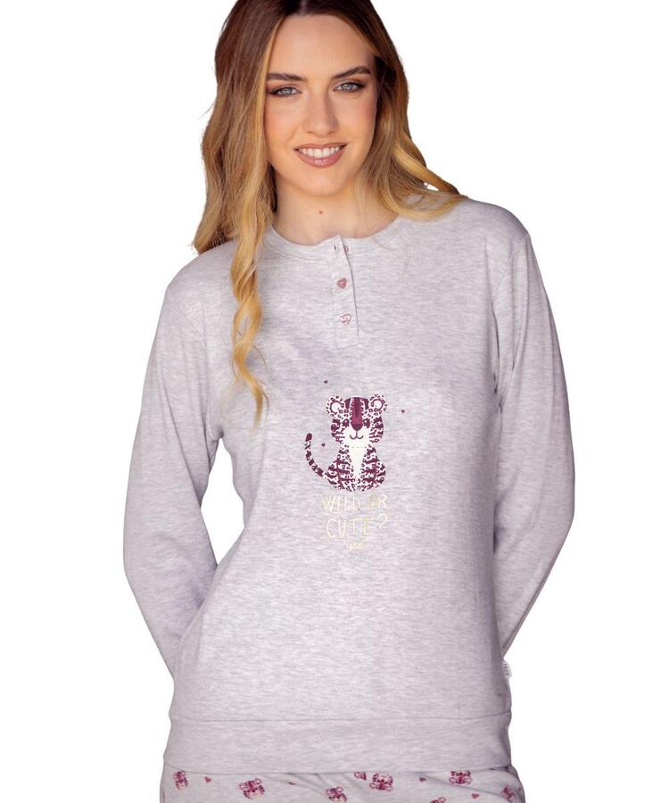 Pigiama donna in jersey di cotone caldo Irge MII2419 Irge